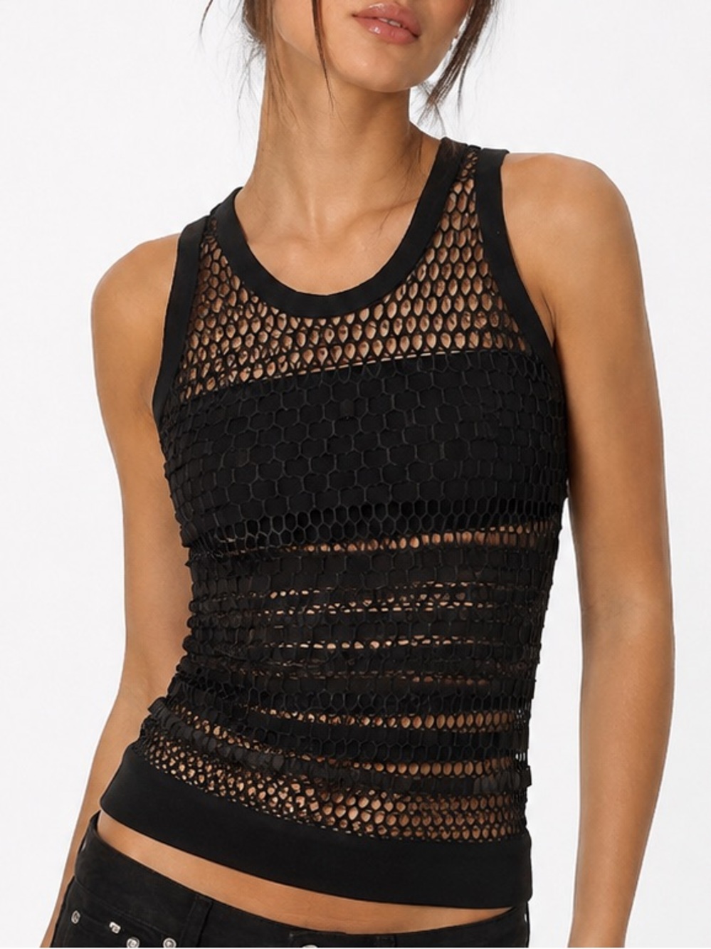 Jean Paul Gaultier Rare Black Mesh Tank (Size FR 38/ US S)